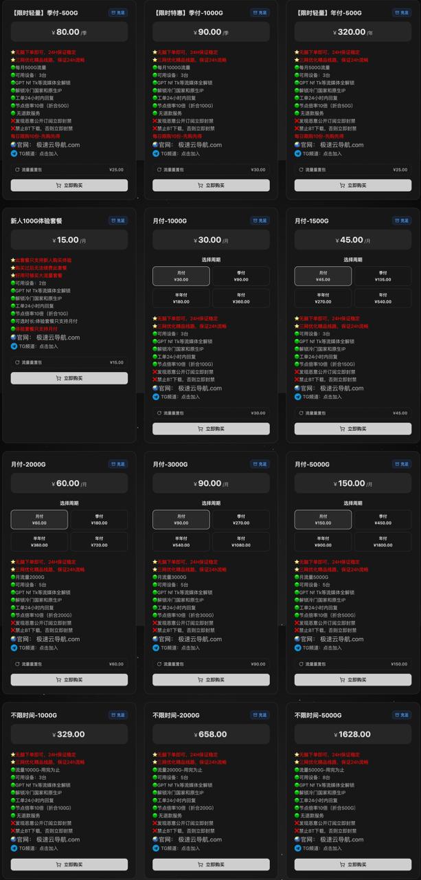 极速Cloud机场 user interface